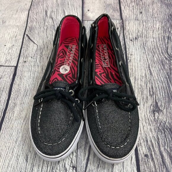 Sperry‎ Biscayne 1 Eye Slip On Boat Shoe Youth Girls Size 4.5 Black - Picture 8 of 10